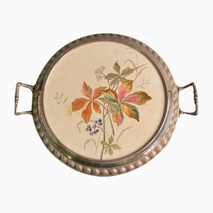 Piatto da dolce antico Art Nouveau in ceramica