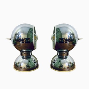 Vintage Italian Chrome-Plated Steel Table Lamps by Goffredo Reggiani for Reggiani, Set of 2