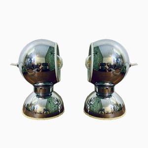 Vintage Italian Chrome-Plated Steel Table Lamps by Goffredo Reggiani for Reggiani, Set of 2