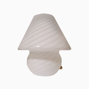Lámpara de mesa en forma de champiñón de cristal de Murano, años 70