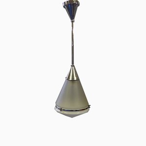 Lampada da soffitto conica cromata di Peter Behrens per Siemens, 1919