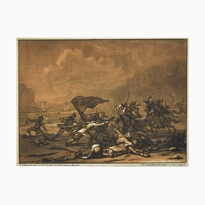 Battle Scene - Original Etching by Johan Christian Rugendas - 18th Century 18th Century