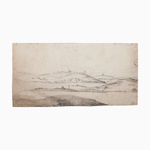 Paisaje - Tinta original y acuarela de Verdussen - Mid-Century, siglo XVIII
