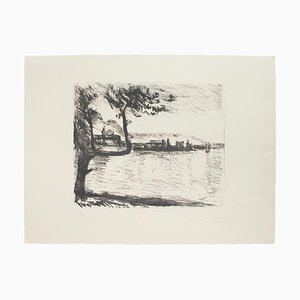 Landscape - Litografia originale di Arturo Tosi - 20th Century 20th Century