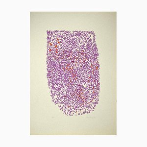 Abstract in Purple - Original Siebdruck von Antonio Sanfilippo - 1971