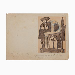 Ex Libris - Incisione in legno originale di M. Fingesten - inizio 1900 inizio XX secolo