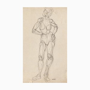 Etude de la Figure - Original Pen sur Papier par Louis Durand - 20ème Siècle 20ème Siècle