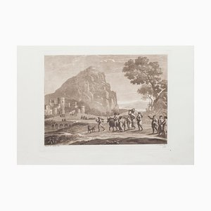 Landscape - Eau-Forte et Aquatinte sur Papier par L. Caracciolo D'après C. Lorrain 1815