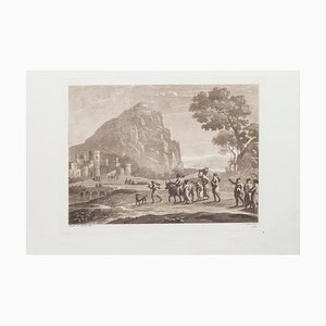 Paysage - Eau-Forte et Aquatinte sur Papier par L. Caracciolo After C. Lorrain 1815