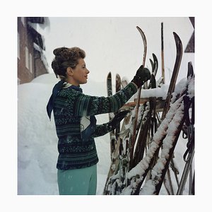 Skiing Princess Oversize C Print Framed in Black by Slim Aarons