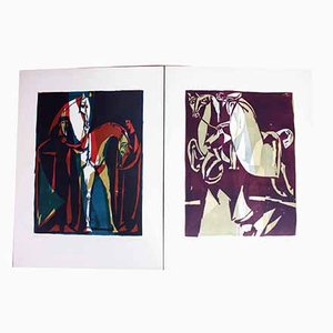 Prints by Hans Studer, 1976, Set of 2