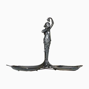 Antique Silver Metalware Female Figure by Albert Mayer for WMF