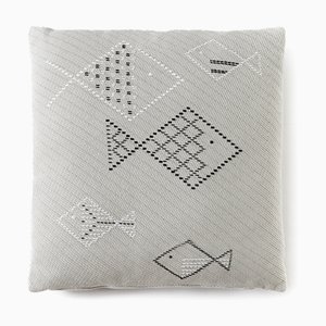 Pesci Jacquard Cushion by Paulina Herrera Letelier for Mariantonia Urru