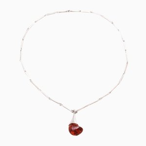 Amber Silver Fearless Necklace by Poul Havgaard for Lapponia, 2001