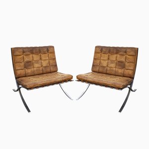 Poltrone Barcelona di Ludwig Mies van der Rohe, anni '50, set di 2