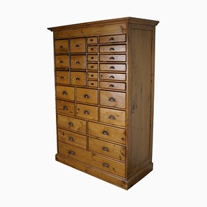 Vintage Dutch Pine Apothecary Cabinet