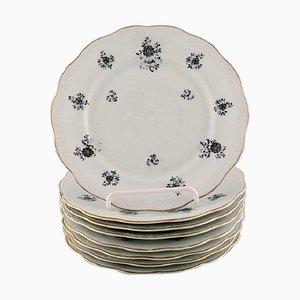 Assiettes Rubens en Porcelaine avec Motifs Floraux de KPM, Berlin, 1940s, Set de 8