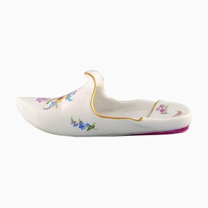 Chanclas Meissen antiguas de porcelana pintada a mano con motivos florales