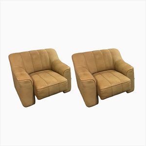 Set of DS 44 Lounge Chairs in Beige Cream Leather from De Sede