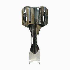 Lámpara de pie escultural Mid-Century de acero de Francois Monnet para Uginox, años 70