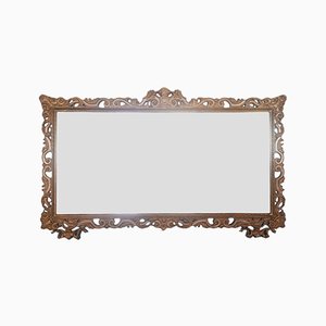 Miroir Vintage en Bois Marron, 1950s