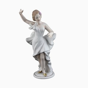 Girl with Bow Dress with Flower in Her Hair from Wallendorf, 1940s