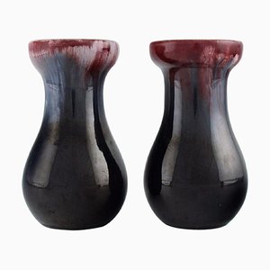 Glasierte Vasen aus Glasierter Keramik von Michael Andersen, Dänemark, 1950er, 2er Set