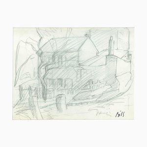 Household - Original Pencil on Paper by Claude Bils - 1950's 20th Century