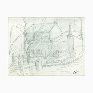 Ménage - Crayon Original sur Papier par Claude Bils - 1950's 20th Century