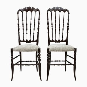 Set of High Back Chiavari Dining Chairs by Gaetano Descalzi, 1950s