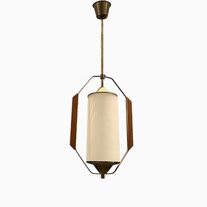 Lámpara de techo opalina de Stilnovo, años 50