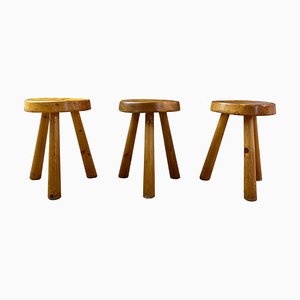 Tabourets par Charlotte Perriand, 1968, Set de 3