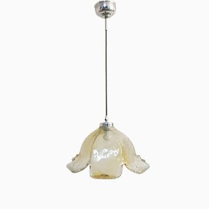 Vintage Danish Ceiling Lamp with Murano Glass Lampshade from OMI, 1980s
