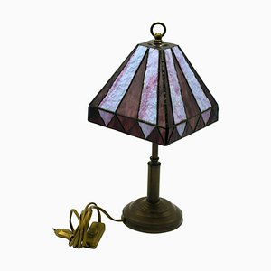 Lampada da tavolo vintage in stile Tiffany, fine anni '50