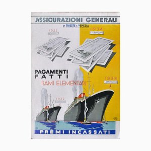 Póster Assicurazioni Generali vintage - Offset Print on Cardboard 20th Century