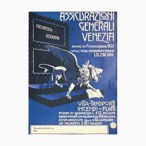 Assicurazioni Generali Vintage Poster - Offset Print on Cardboard - 20th Century 20th Century