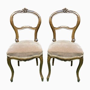 Chaises de Salon Vintage en Noyer, Set de 2