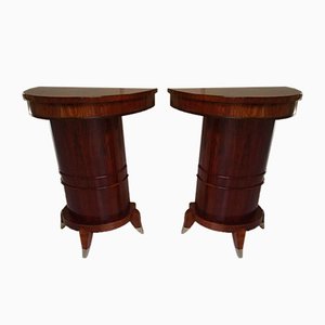Rosewood Wall Console Tables, 1940s, Set of 2