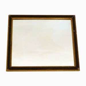 Specchio da parete nero con fregio di perle dorate