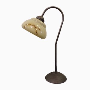 Art Deco Table Lamp In Patinated Metal