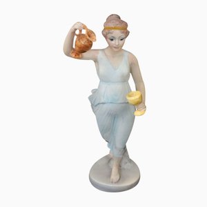 Figura con brocca e coppa vestale in ceramica di Giovanni Ronzan per Ronzan, anni '40
