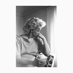 Marilyn Candid Moment Silver Gelatin Resin Print, Framed In White by Ed Feingersh for GALERIE PRINTS