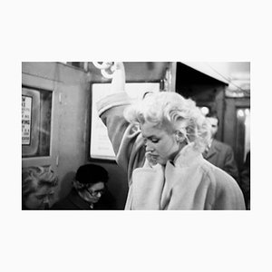 Marilyn In Grand Central Station Silver Gelatin Resin Print, Framed In Black by Ed Feingersh for GALERIE PRINTS