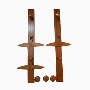 No. 140 Teak Coat Racks by Aksel Kjersgaard for Aksel Kjersgaard, 1960s, Set of 8