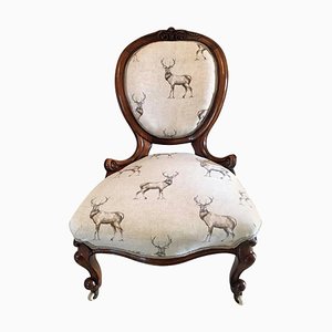 Antique 19th Century Carved Walnut Ladies Chair