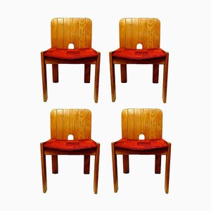 Solid Wood Side Chairs from Gavina, 1970s, Set of 4