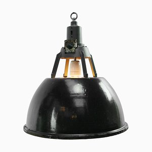 Lampada a sospensione vintage industriale nera