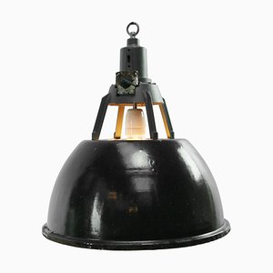 Vintage Industrial Black Enamel Pendant Light