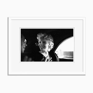 Marilyn Monroe in New York Taxi Cab Silver Gelatin Resin Print Framed in White by Ed Feingersh