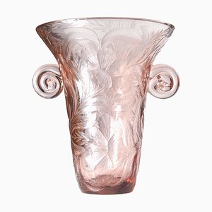 Art Deco Cut Glass Vase from Haida, 1940s